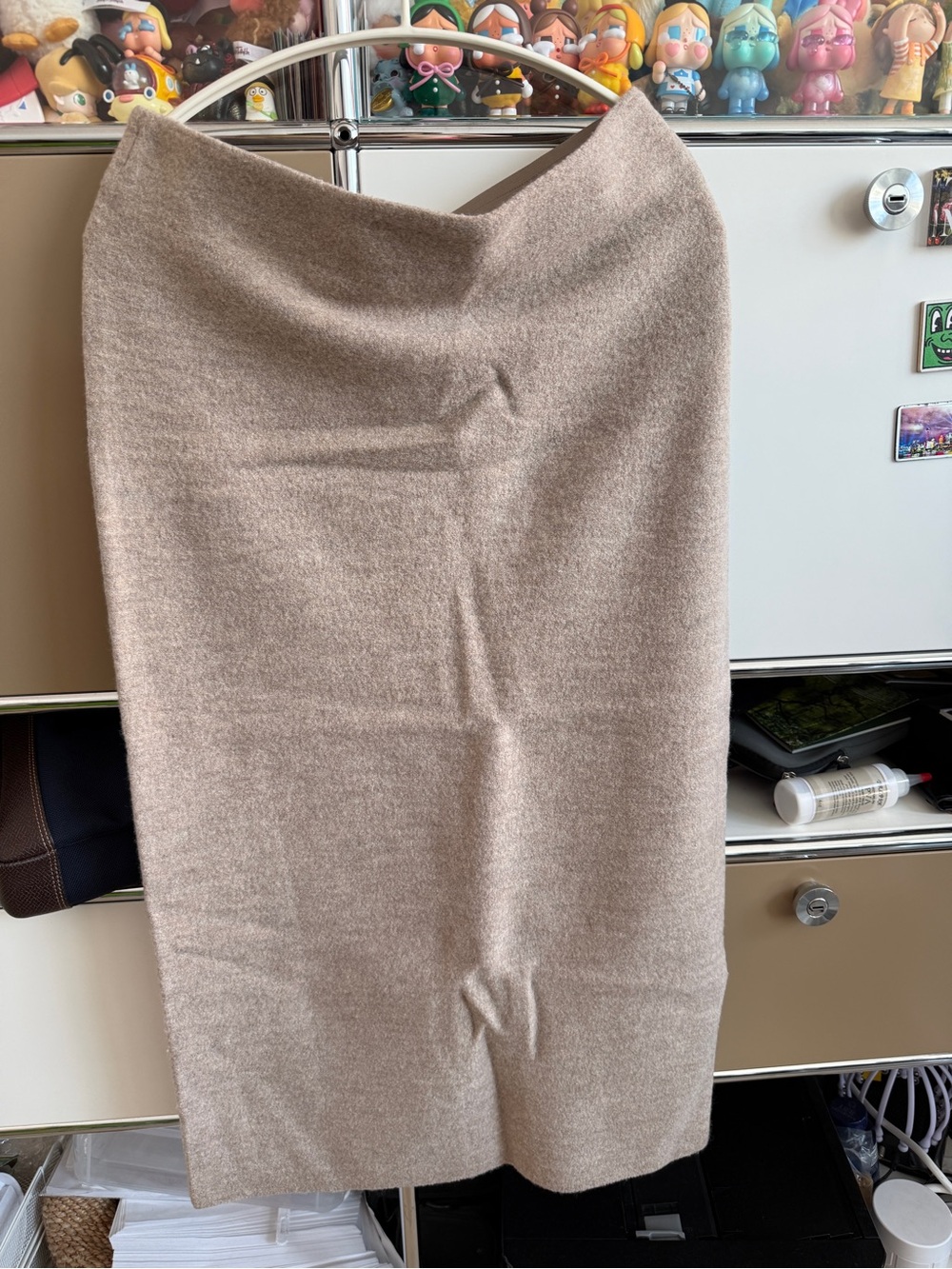 COS Beige Ribbed Knit Skirt